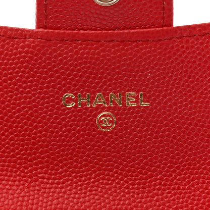 Chanel Caviar Quilted Flap Card Holder Wallet Red 6 of 8