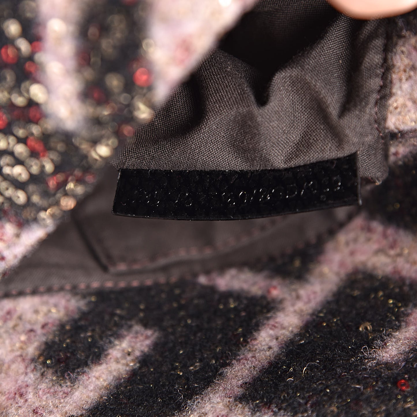 Wool Sequin Macro FF Diagonal Mini Mama Baguette