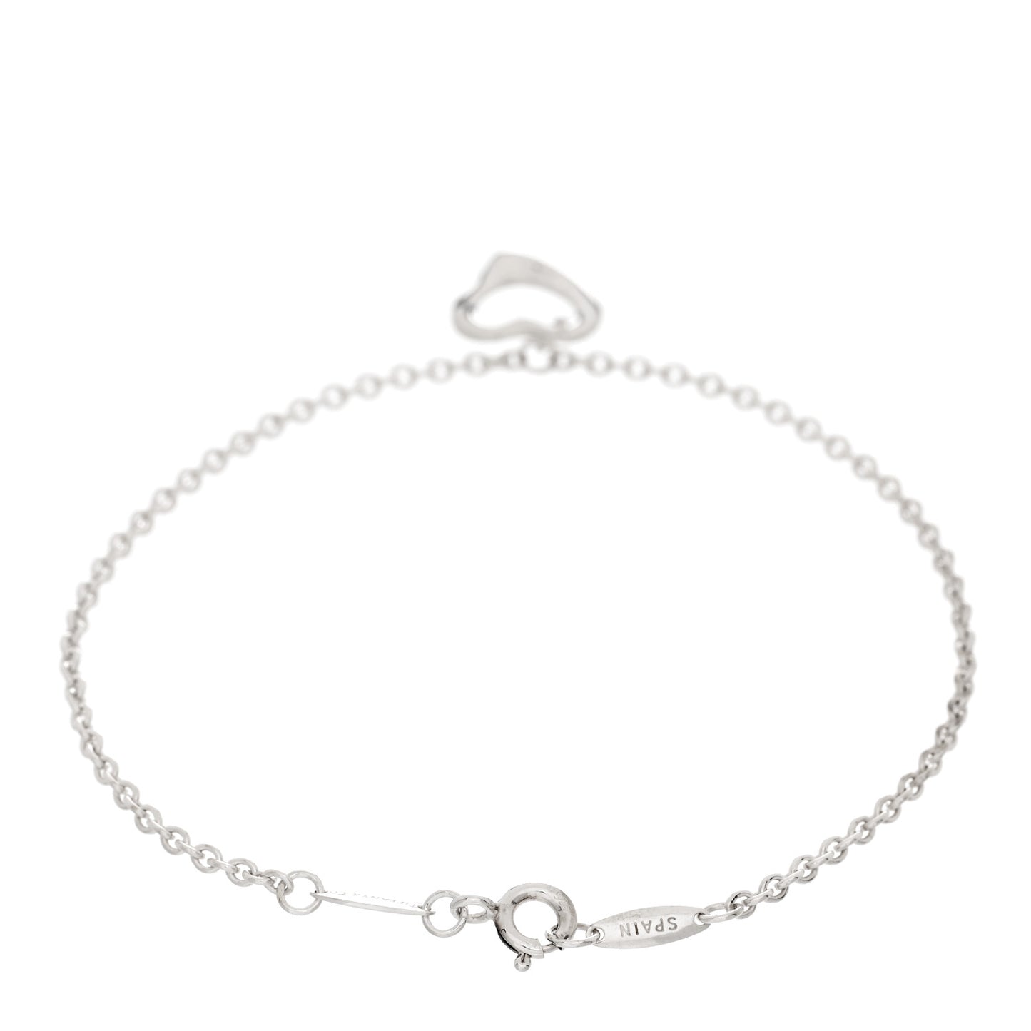 Sterling Silver Elsa Peretti Open Heart Charm Bracelet