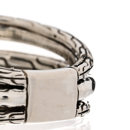 John Hardy Sterling Silver Classic Chain Hammered 3-Row Ring 54 7 6 of 6