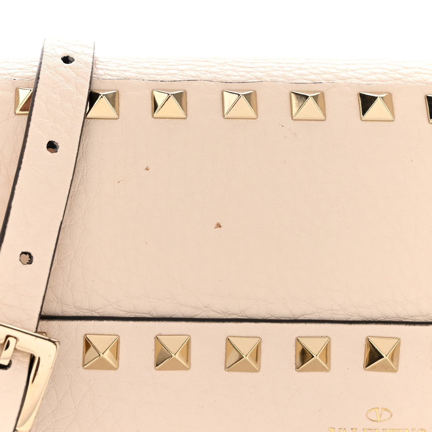 Valentino Garavani Grained Calfskin Small Rockstud Flap Crossbody Bag Light Ivory 11 of 12