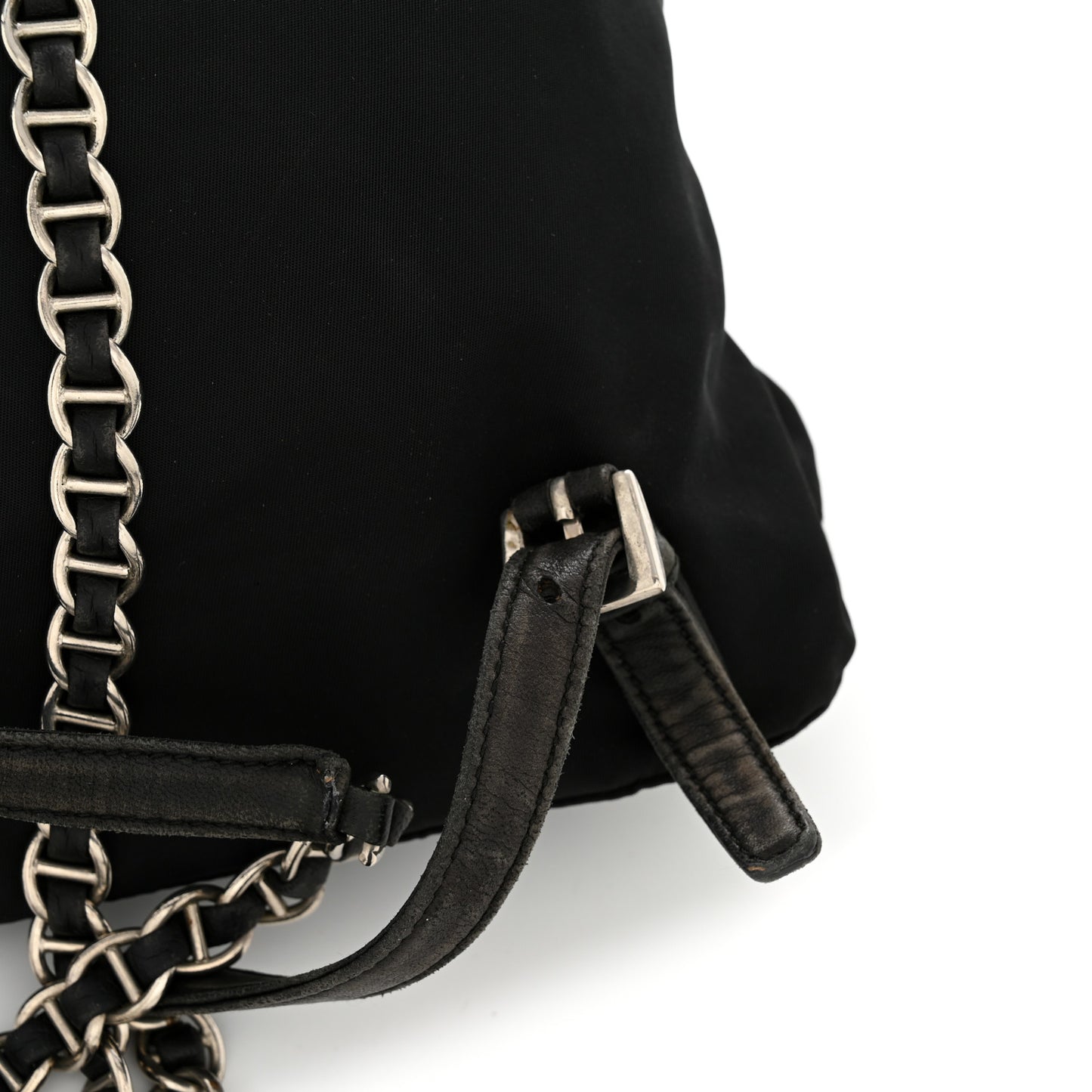 Tessuto Nylon Vela Chain Backpack Black