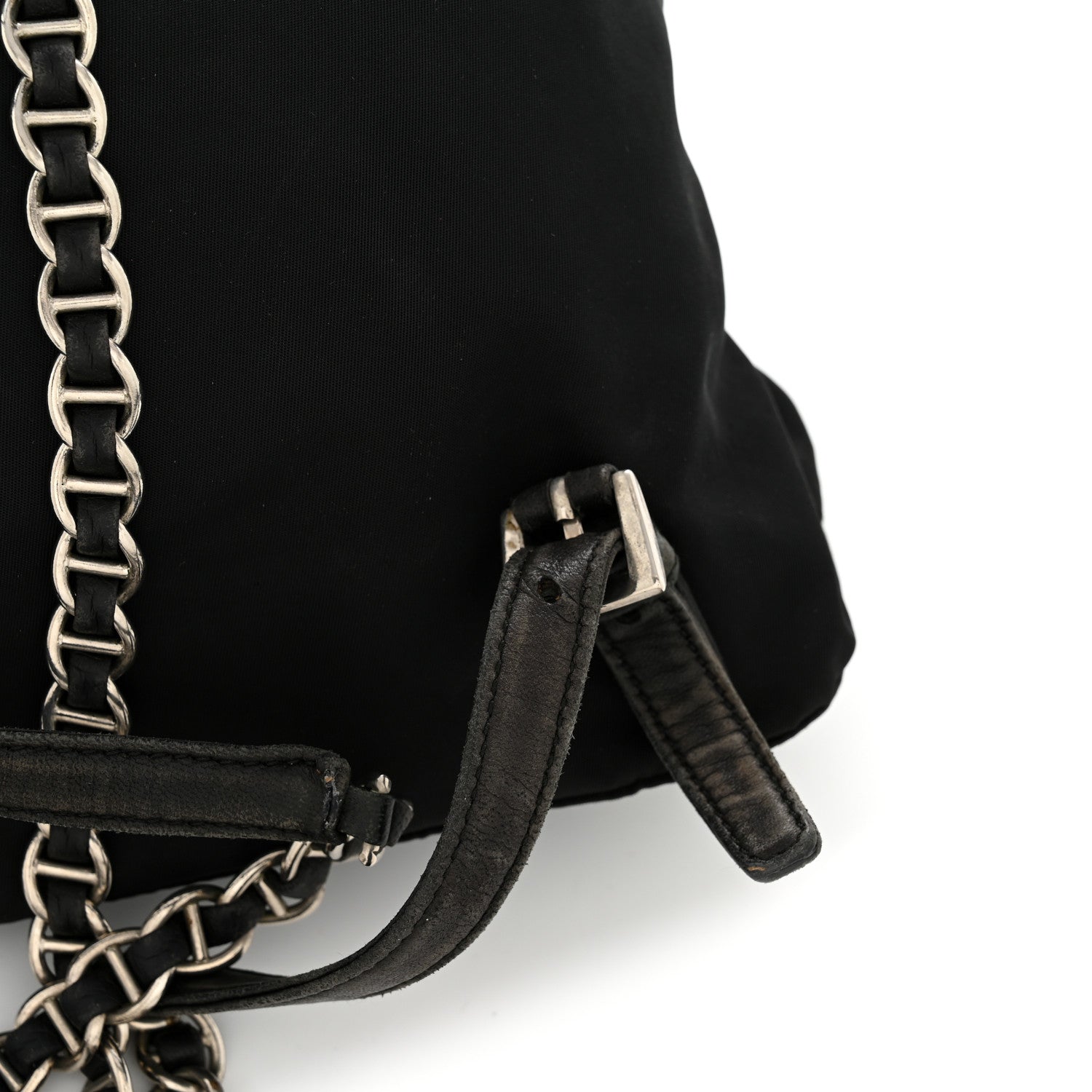 Prada Tessuto Nylon Vela Chain Backpack Black 14 of 15