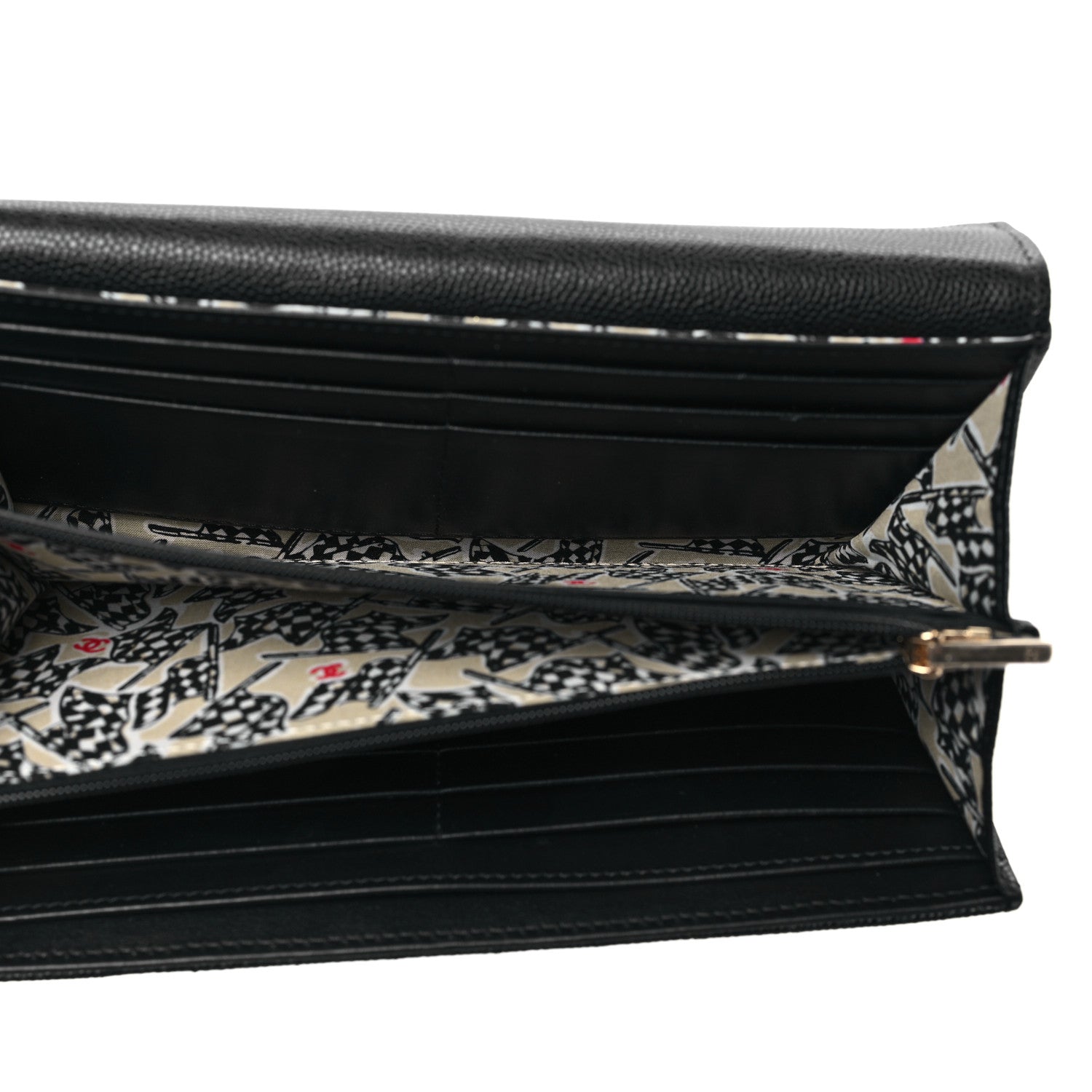 Chanel Caviar Quilted CC Large Gusset Flap Wallet Black 5 of 8
