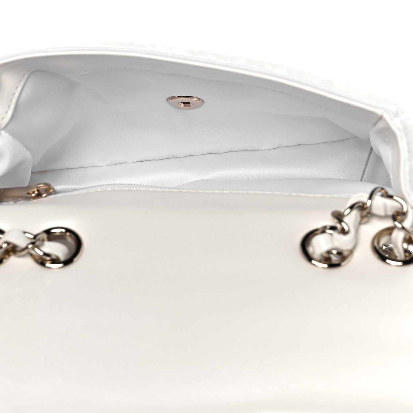 Sequin Mini Rectangular Flap White