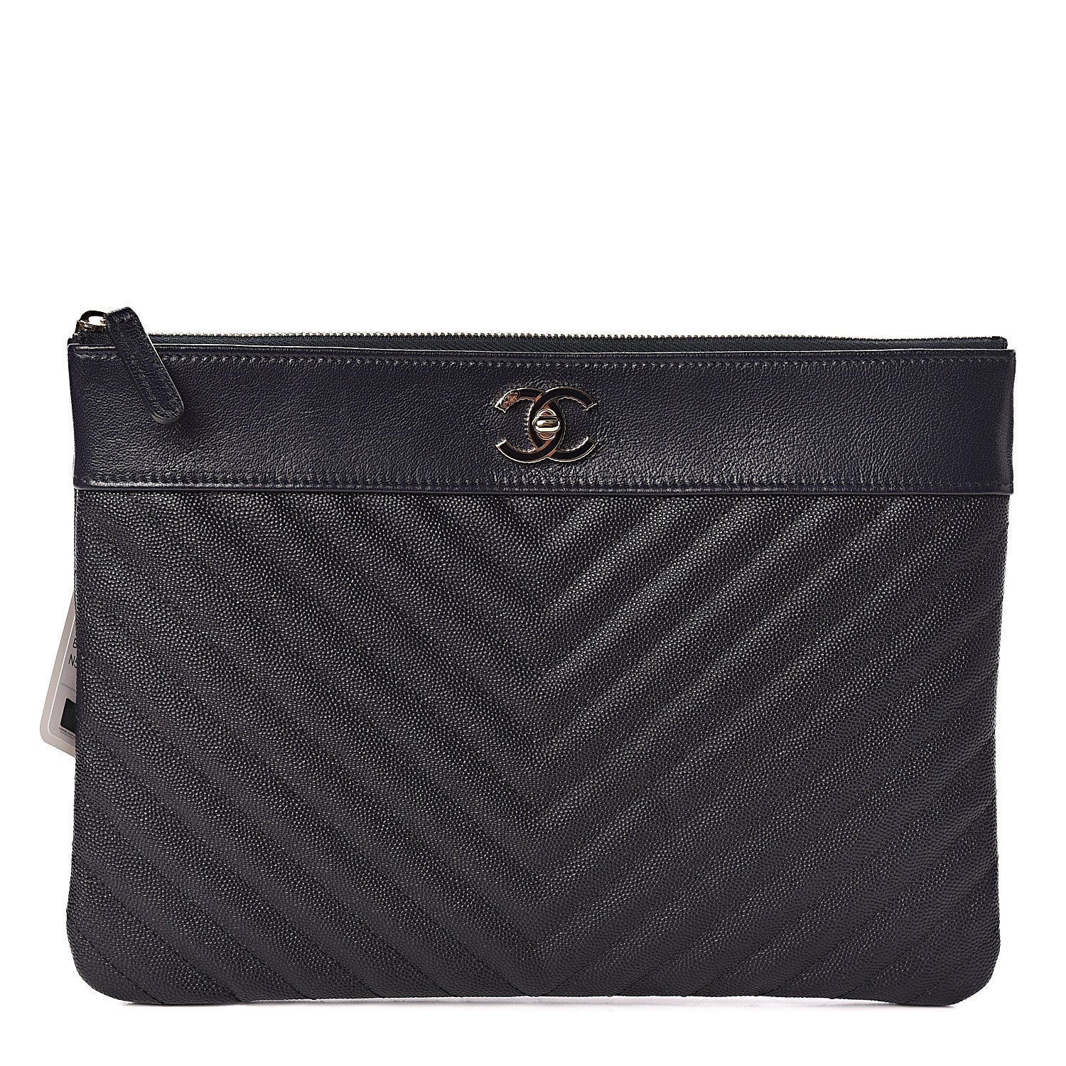 Chanel Caviar Quilted Medium Vintage Mademoiselle Cosmetic Case Navy Blue 1 of 8