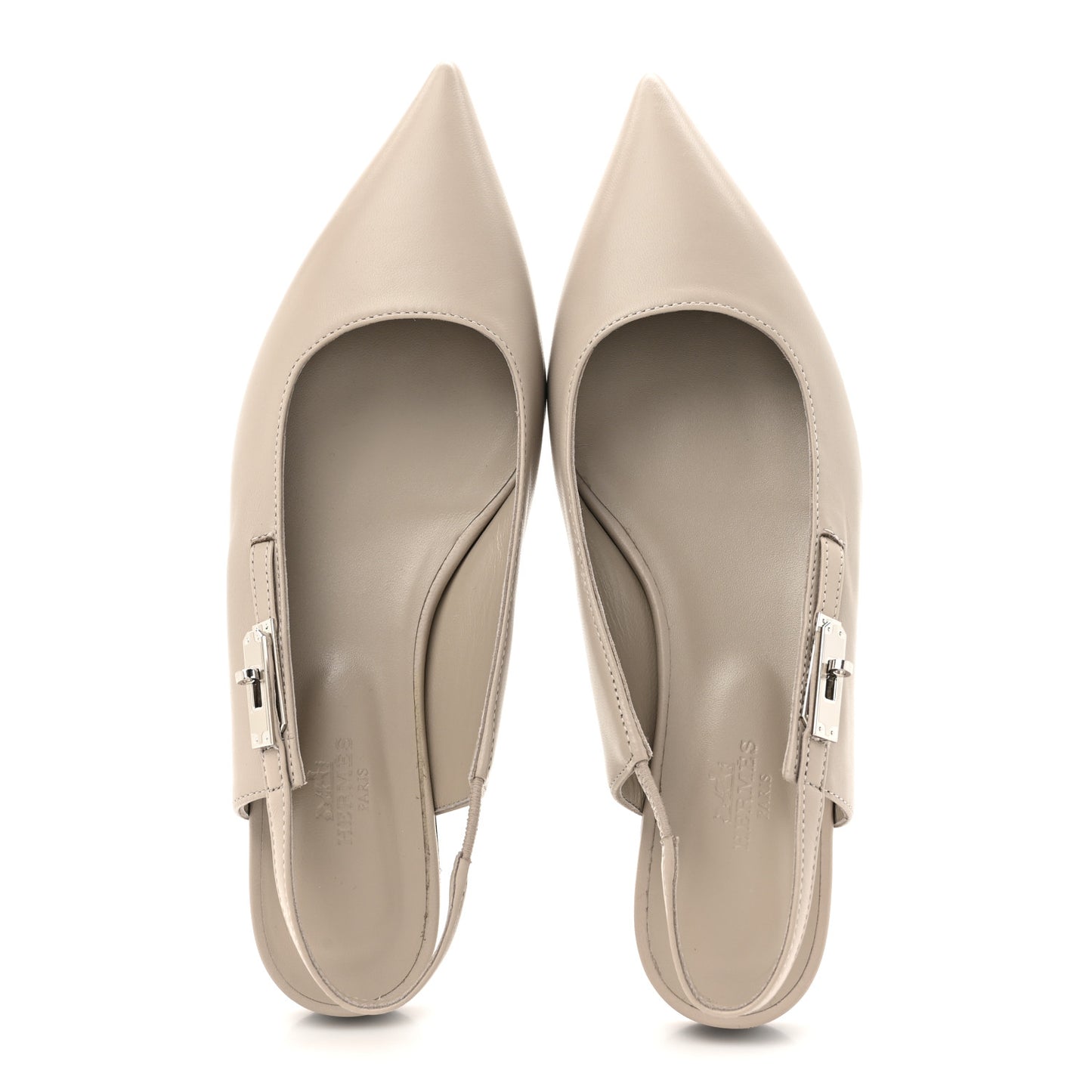 Nappa Lovely Slingback Flats 37 Beige Galet