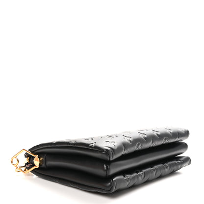 Louis Vuitton Lambskin Embossed Monogram Coussin PM Black 4 of 9