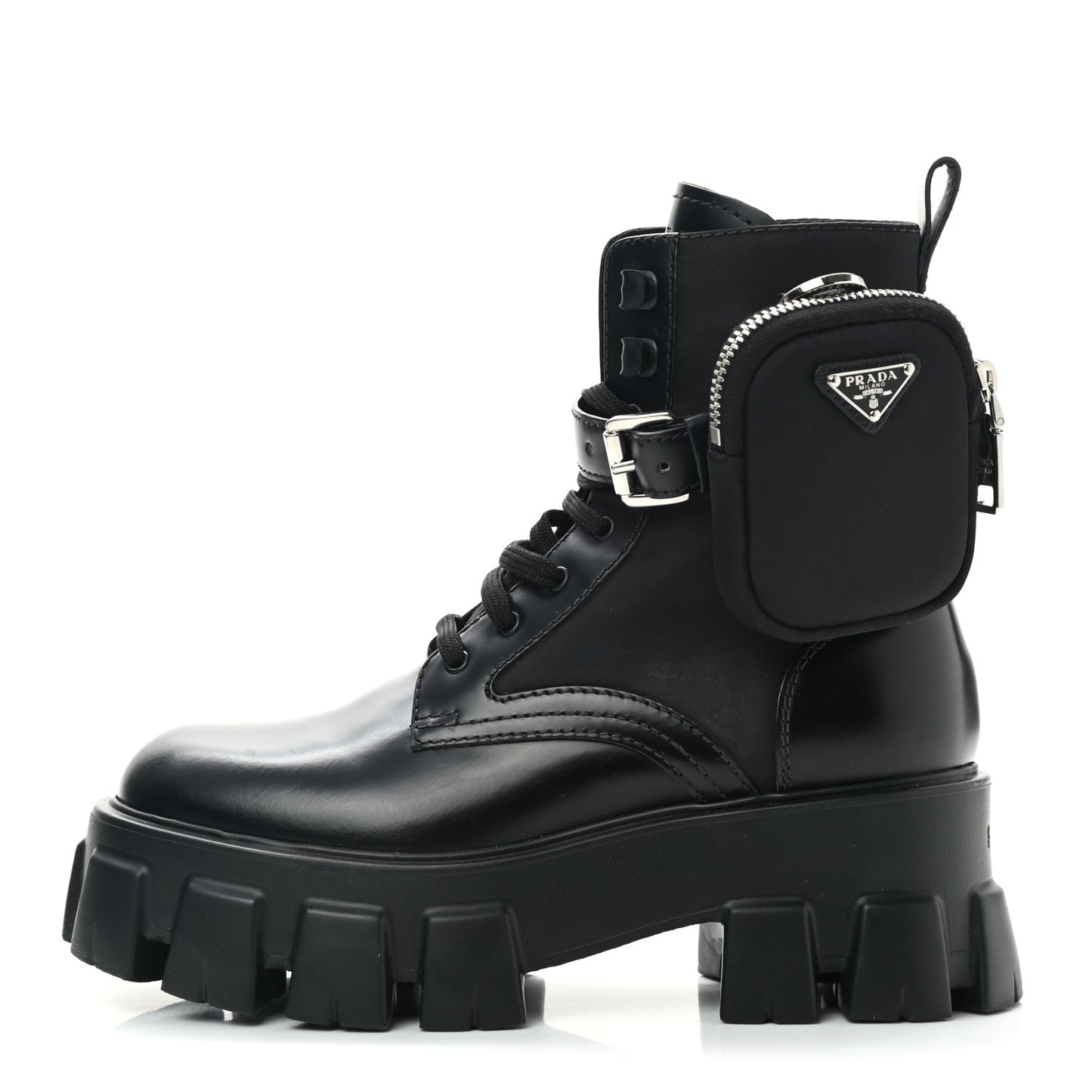 Spazzolato Rois Nylon Metal Triangle Logo Monolith Pouch Pocket 55mm Boots 36 Black