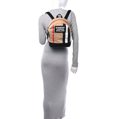 Burberry Econyl Logo Print Check Childrens Nico Backpack Archive Beige 3 of 9