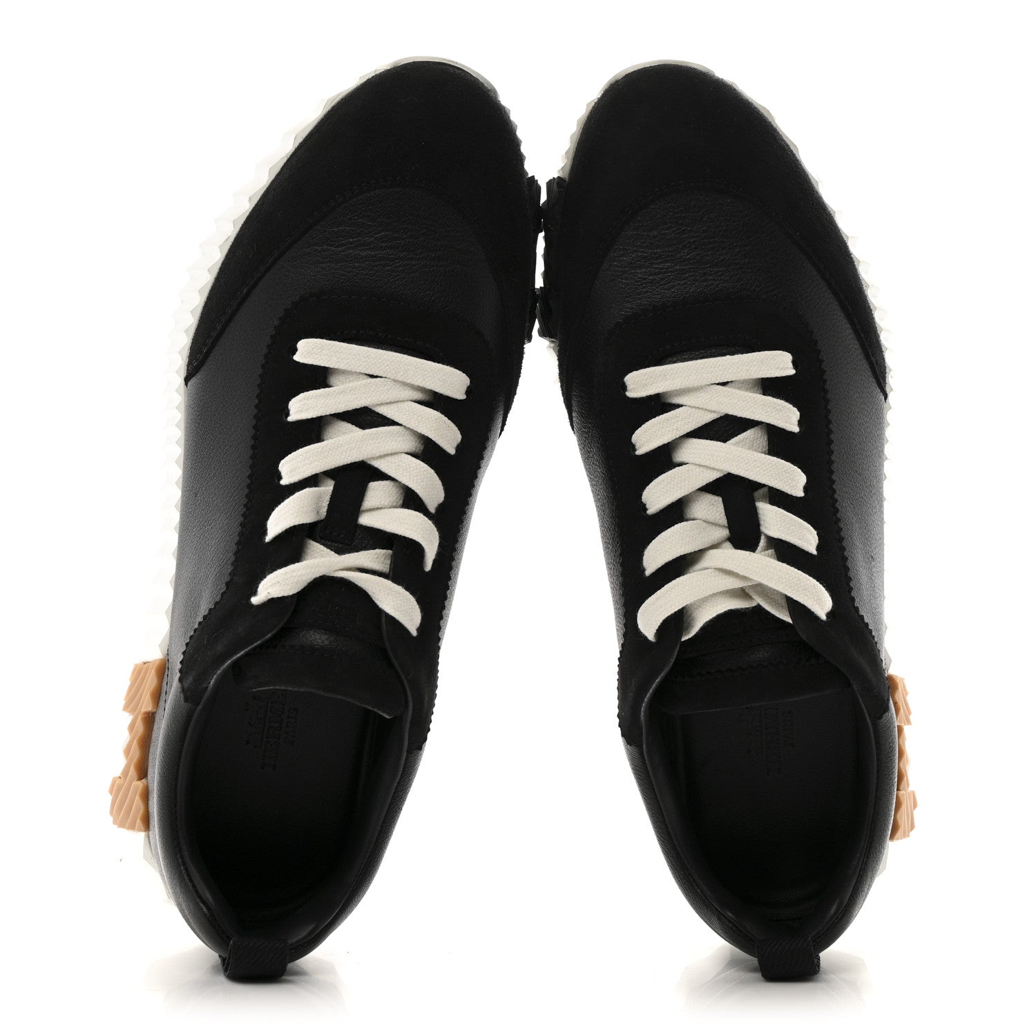 Hermes Goatskin Suede Goatskin Bouncing Sneakers 39 Black 2 of 12