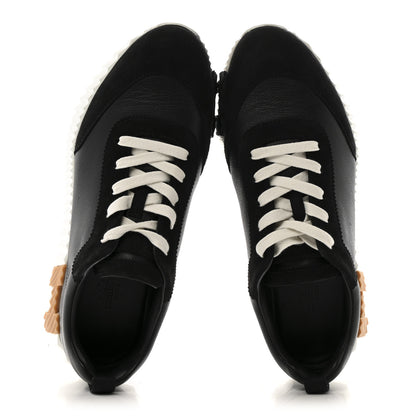 Hermes Goatskin Suede Goatskin Bouncing Sneakers 39 Black 2 of 12