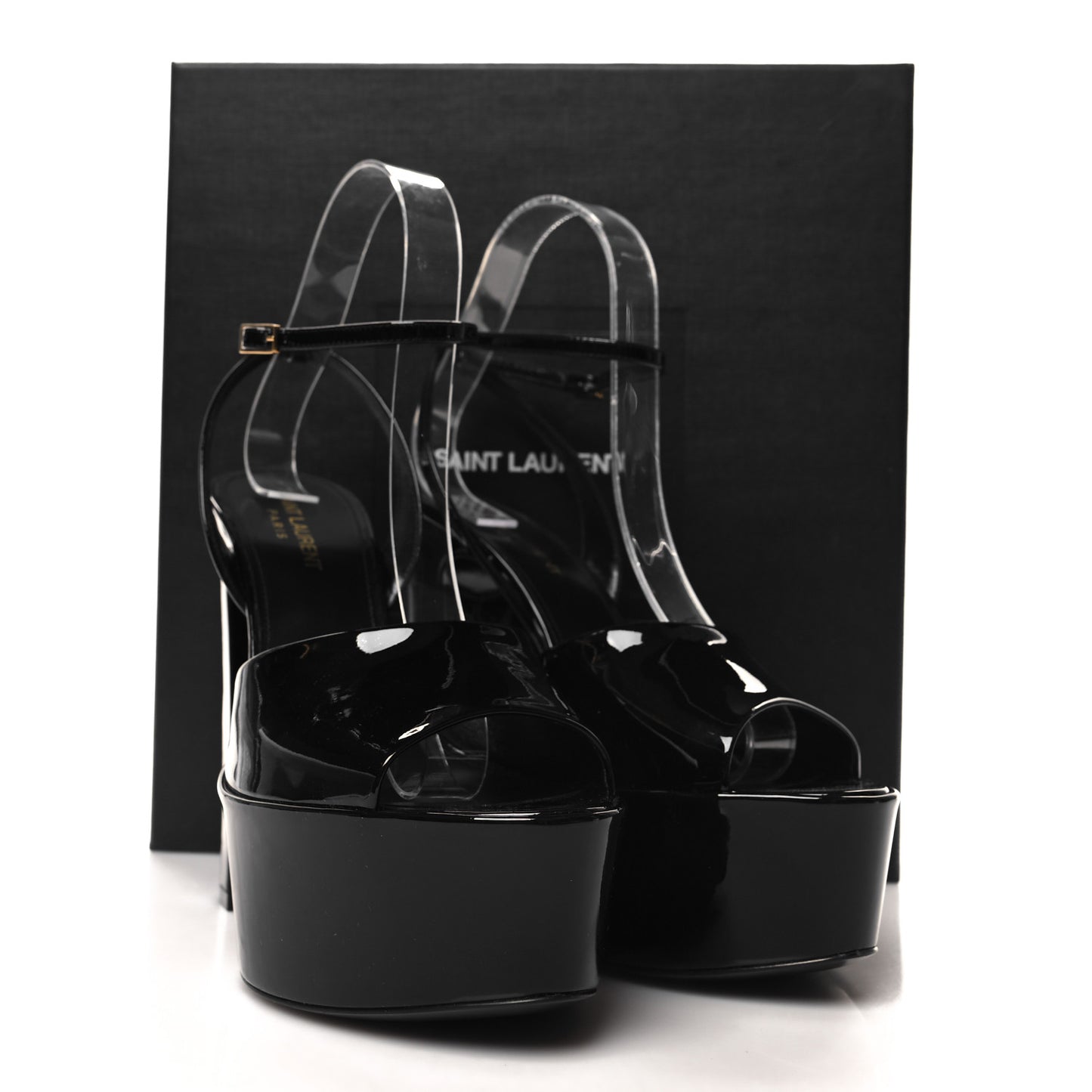 Patent Jodie 95 Platform Sandals 38 Black