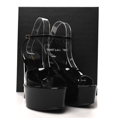 Saint Laurent Patent Jodie 95 Platform Sandals 38 Black 9 of 9