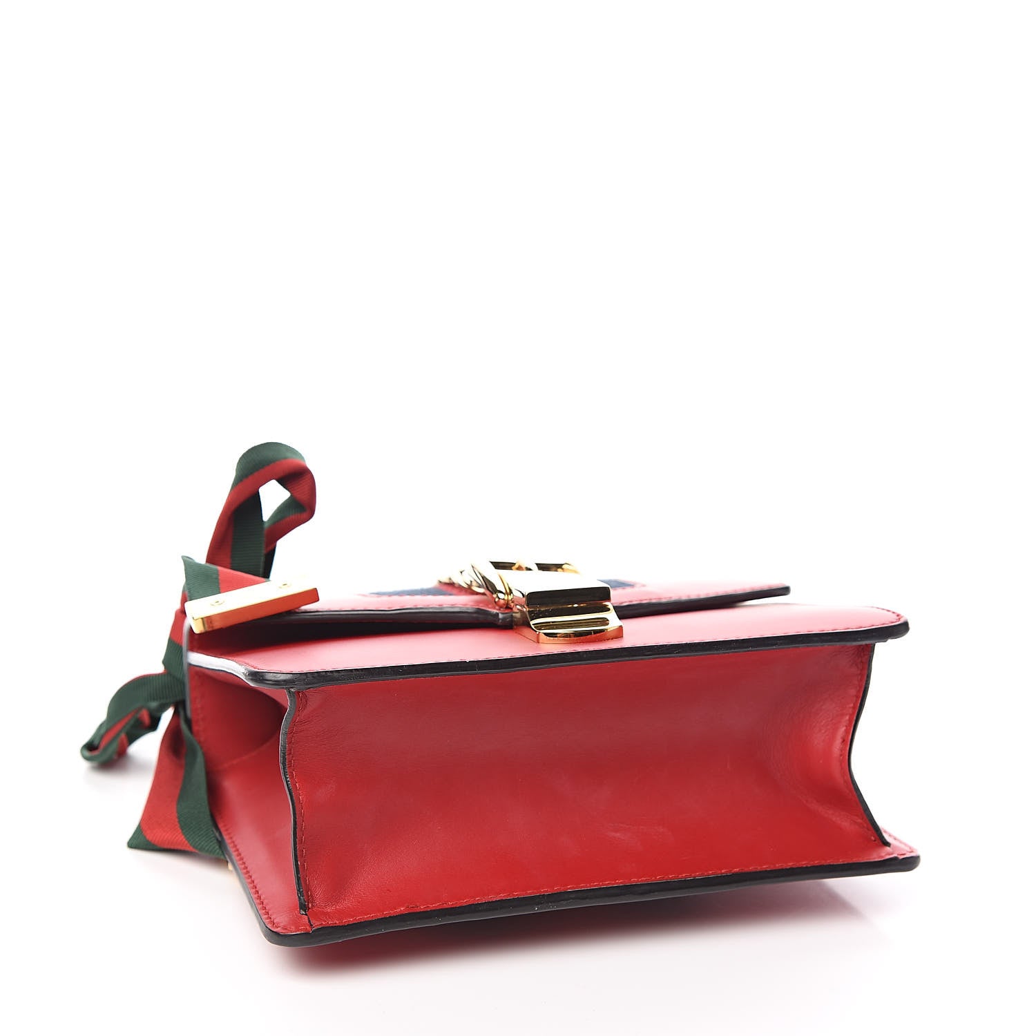 Gucci Calfskin Mini Sylvie Chain Shoulder Bag Hibiscus Red 4 of 10