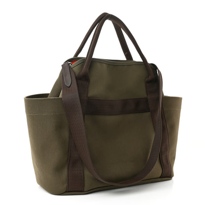 Hermes Toile Sac De Pansage Groom Kaki Feu 4 of 14