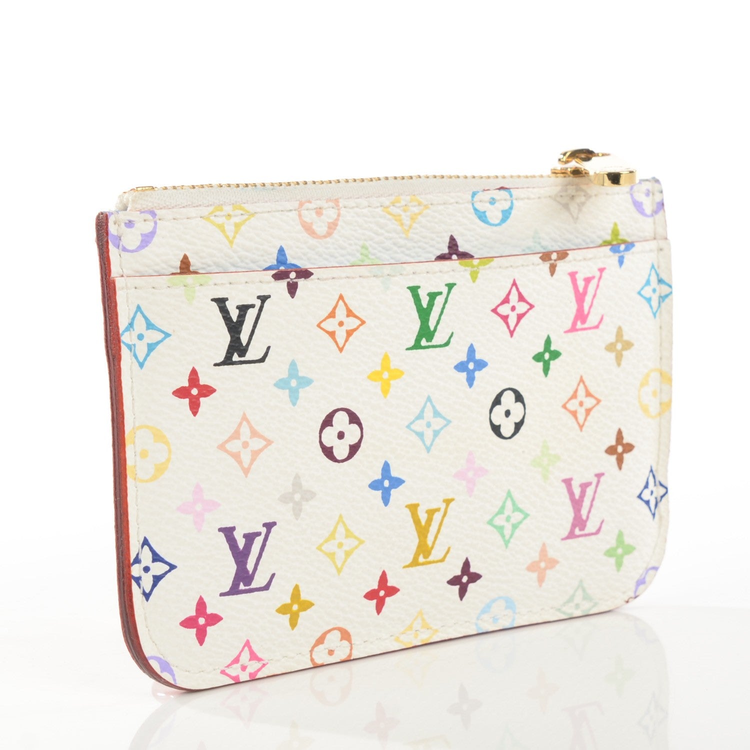 Louis Vuitton Monogram Multicolor Key Pouch White Anie 3 of 7