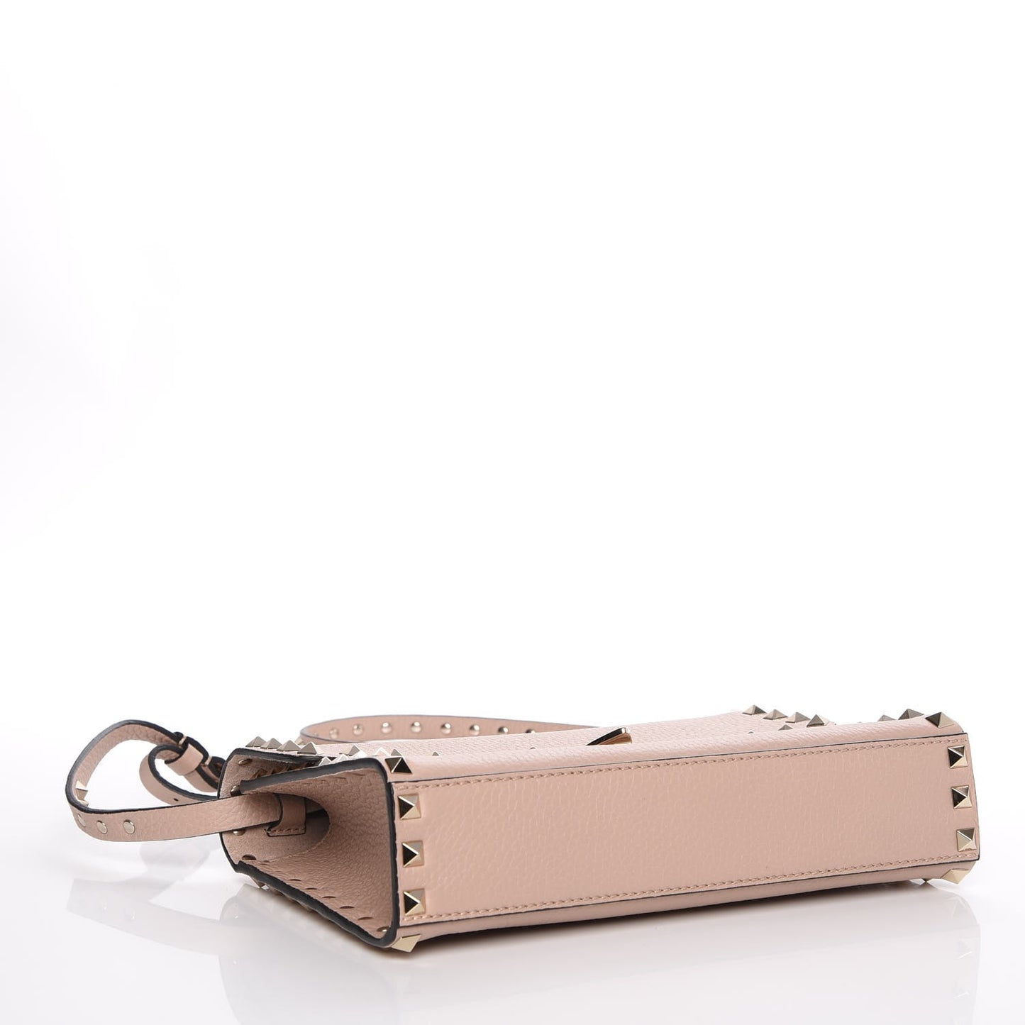 Pebbled Calfskin Medium Rockstud Flip Lock Crossbody Bag Poudre