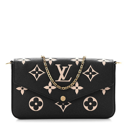 Louis Vuitton Empreinte Monogram Giant Felicie Pochette Black Beige 1 of 12
