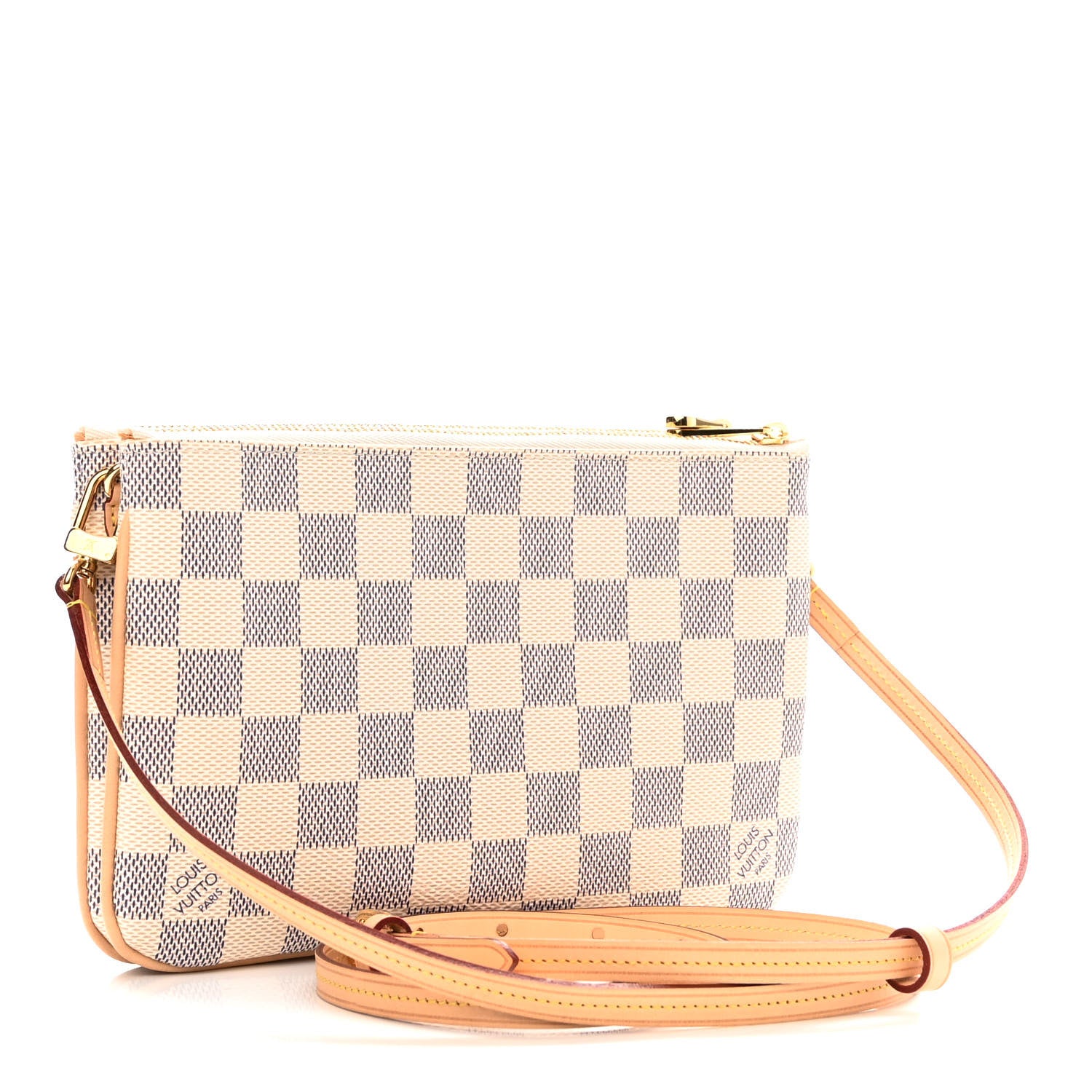 Louis Vuitton Damier Azur Double Zip Pochette 3 of 9