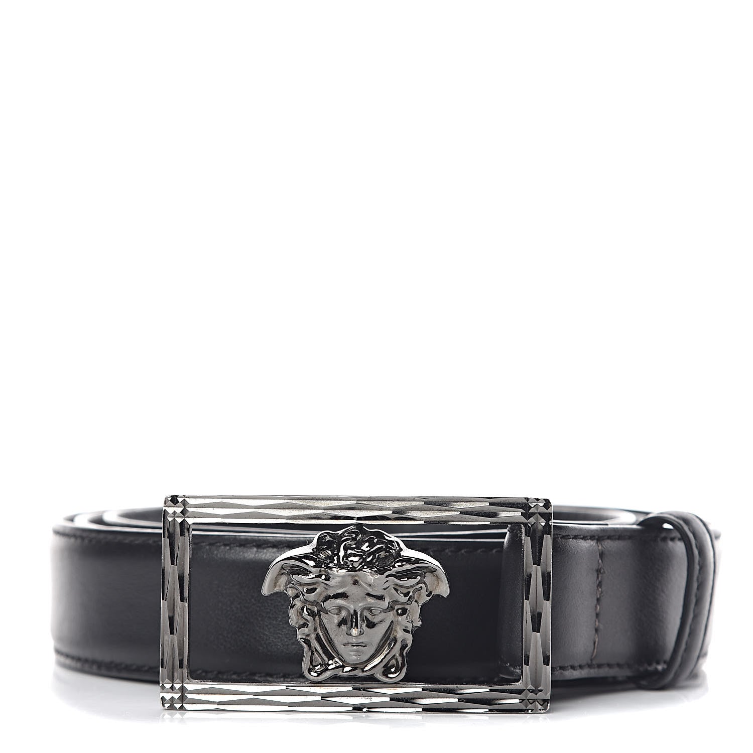 Versace Calfskin Palazzo Medusa Belt 115 46 Black 1 of 8
