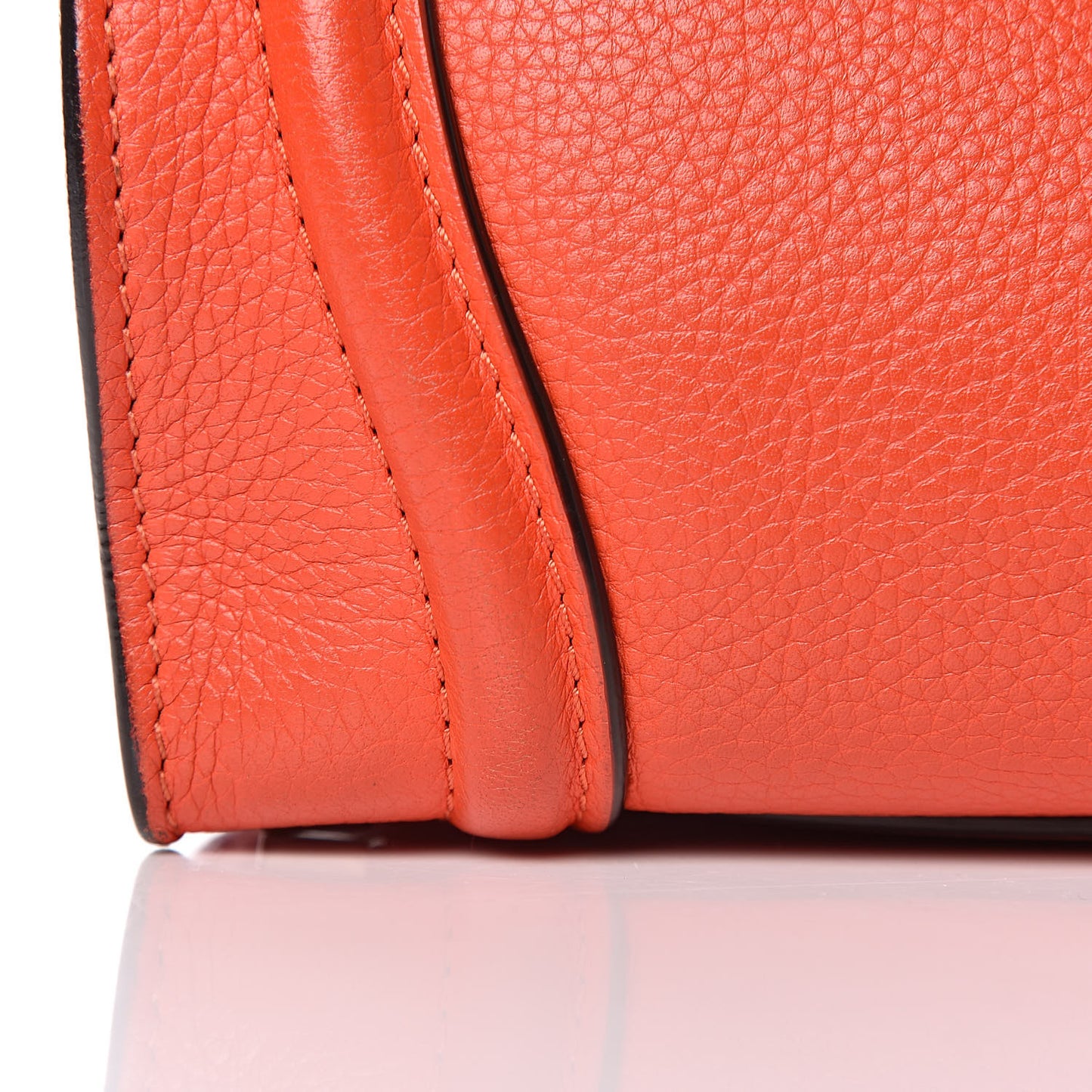 Drummed Calfskin Micro Luggage Vermillion