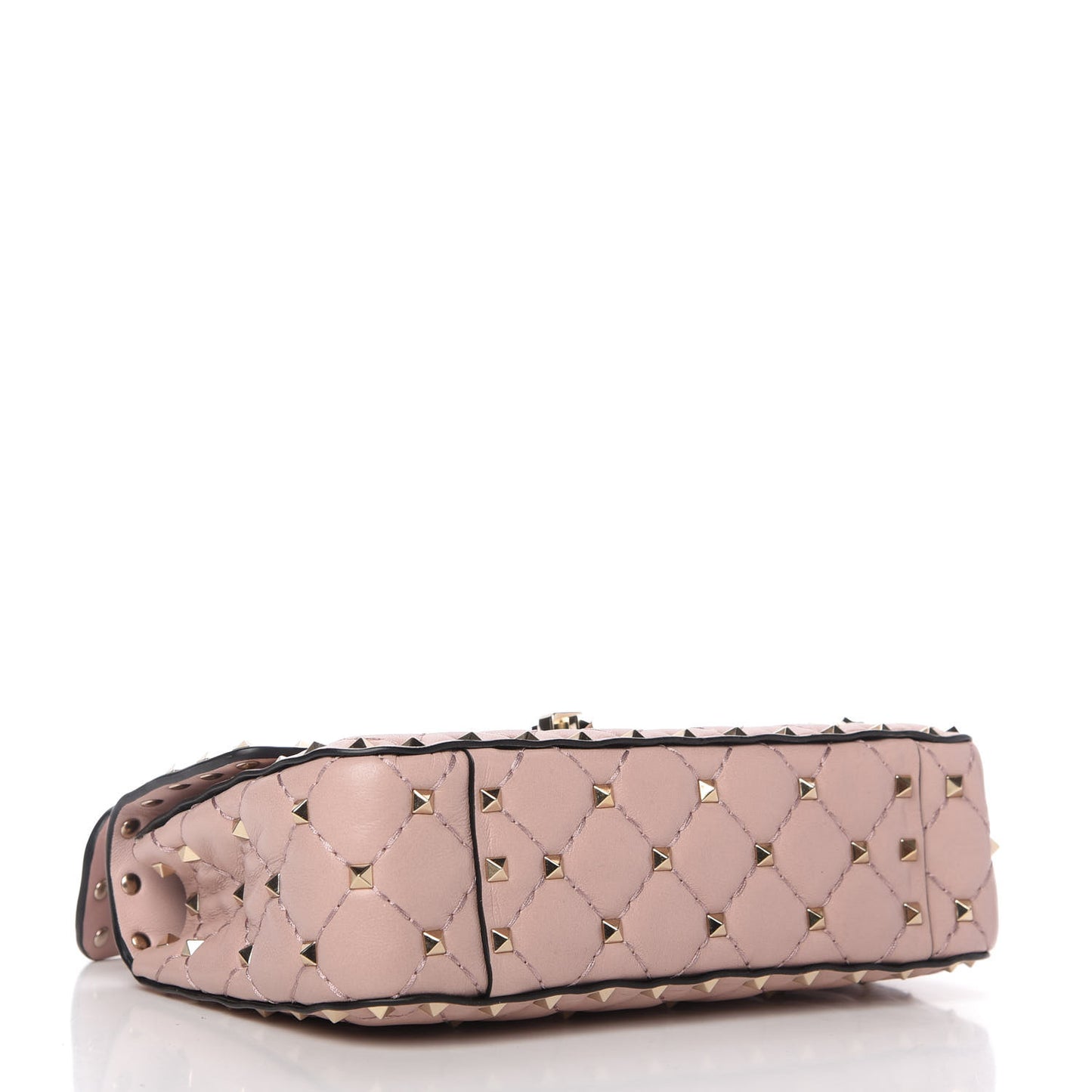 Nappa Small Rockstud Spike Shoulder Bag Water Rose