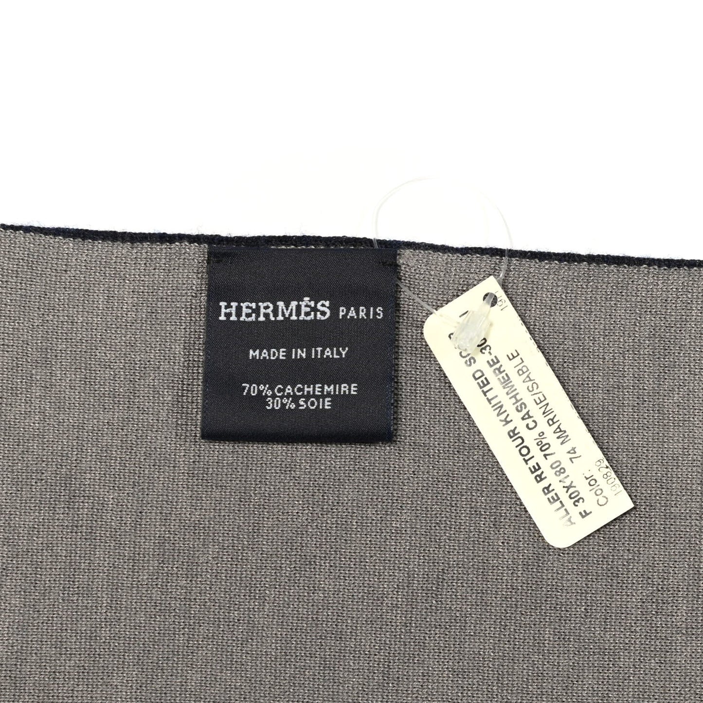 Cashmere Silk Aller-Retour Muffler Marine Sable