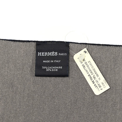 Hermes Cashmere Silk Aller-Retour Muffler Marine Sable 3 of 5