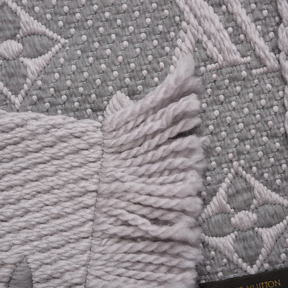 Louis Vuitton Wool Silk Logomania Scarf Pearl Grey 5 of 5