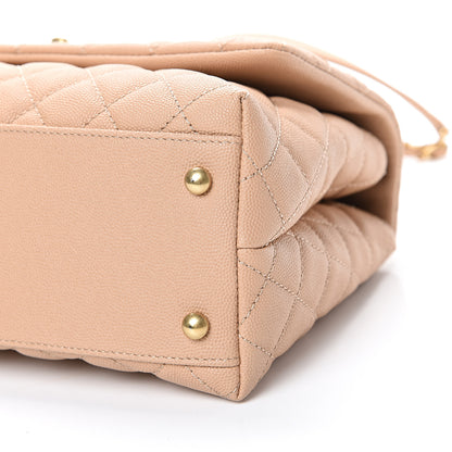 Chanel Caviar Lizard Embossed Quilted Small Coco Handle Flap Beige 9 of 10