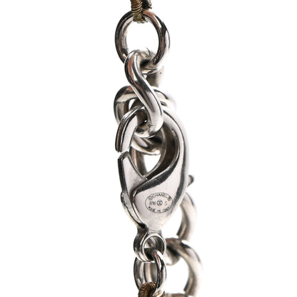 Chanel Pearl CC Long Necklace Silver Pearly White Grey 5 of 7
