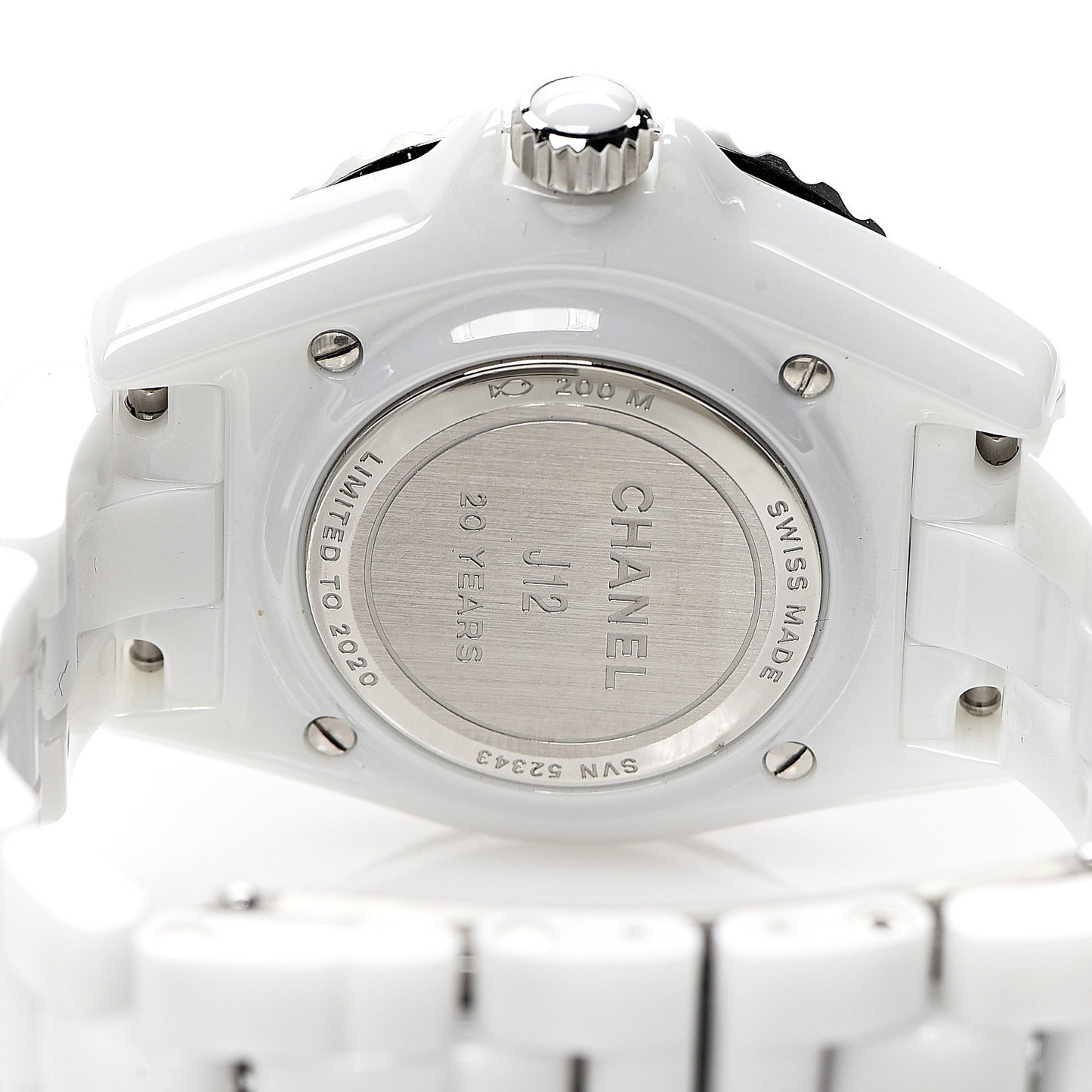 Stainless Steel Ceramic Diamond 33mm J12 Limited Edition Quartz Watch White