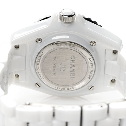Chanel Stainless Steel Ceramic Diamond 33mm J12 Limited Edition Quartz Watch White 4 of 6