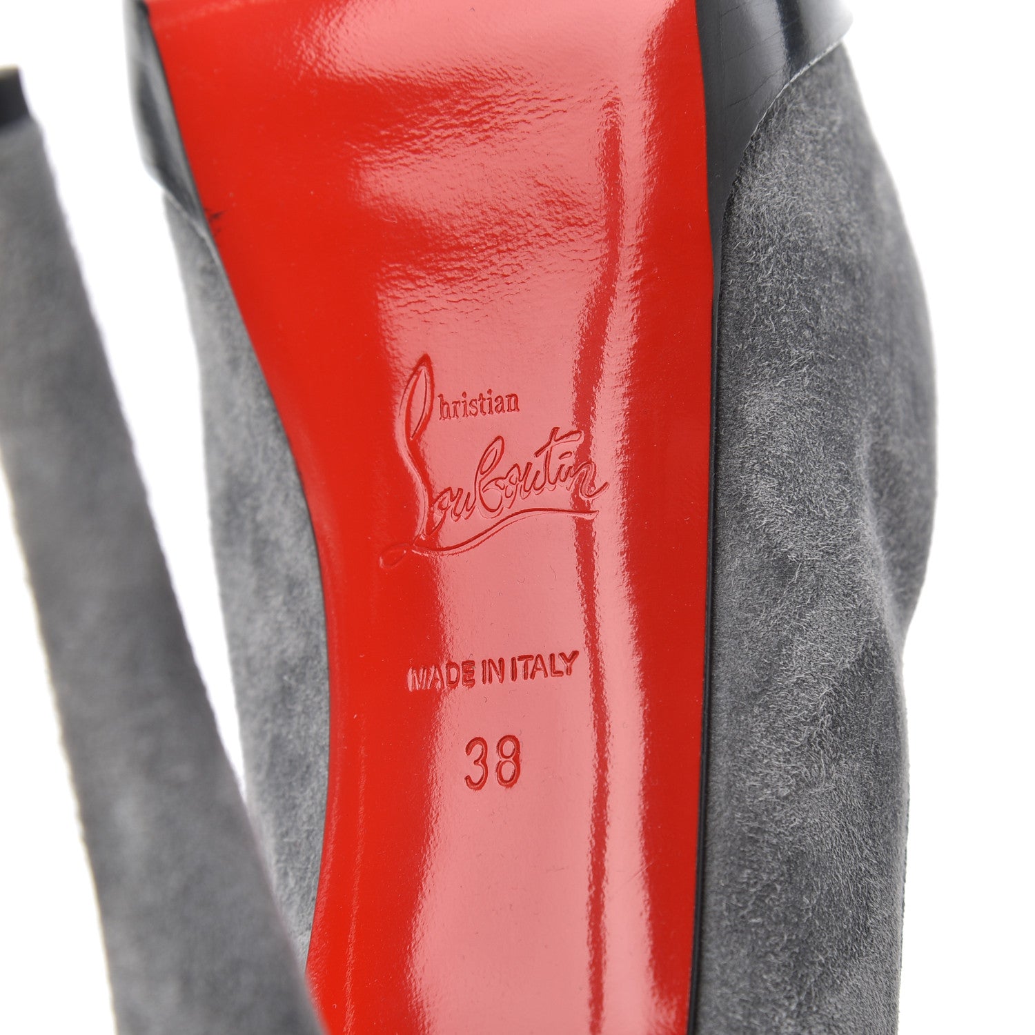 Christian Louboutin Suede Palais Royal Trepointe 140 Pumps 38 Grey 7 of 14
