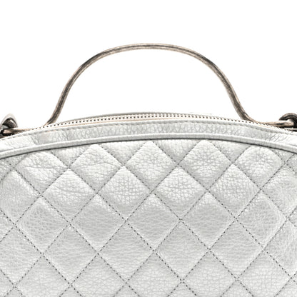 Chanel Metallic Calfskin Quilted Mini Bowling Bag Silver 8 of 10