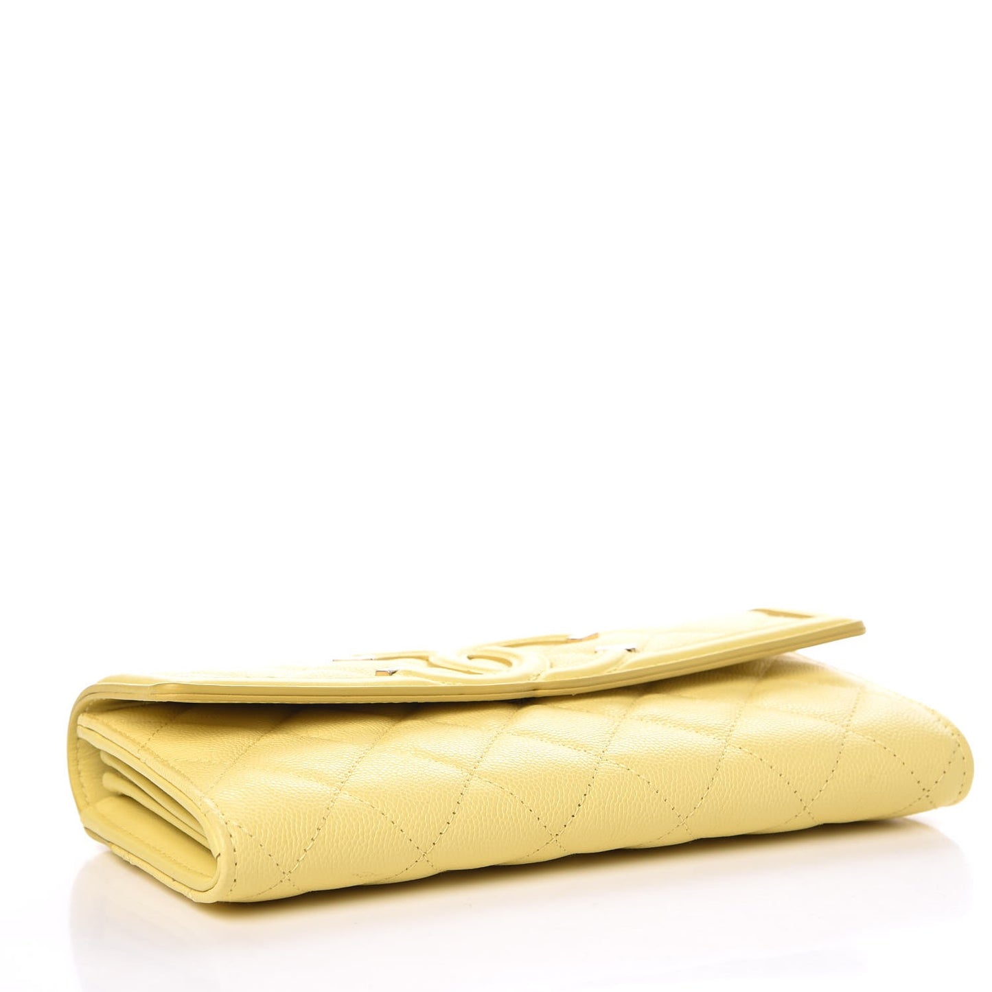 Caviar Timeless CC Large Gusset Flap Wallet Yellow