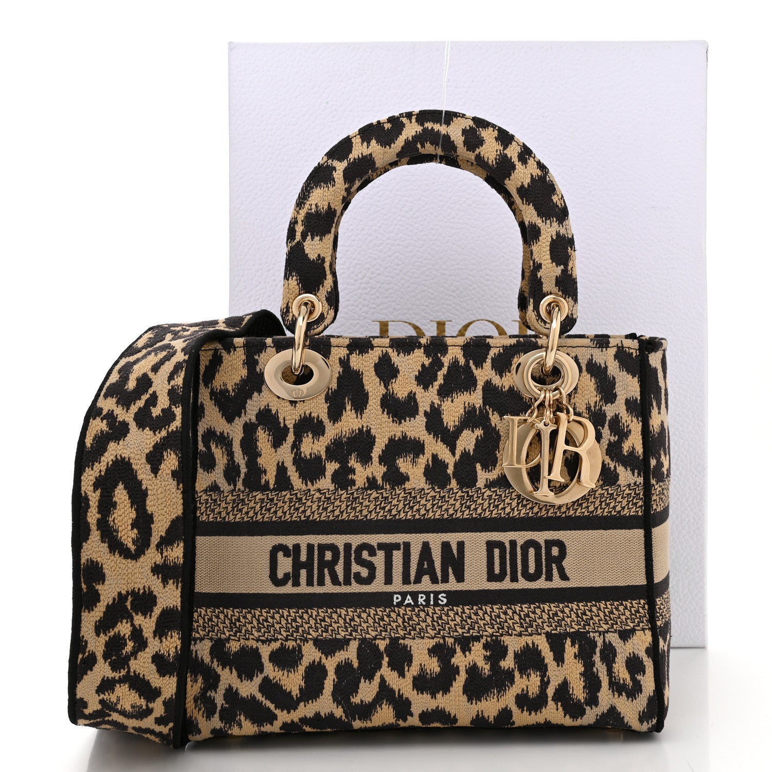 Christian Dior Canvas Medium Mizza Embroidered Lady D-Lite Beige Multicolor 12 of 12