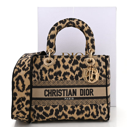 Christian Dior Canvas Medium Mizza Embroidered Lady D-Lite Beige Multicolor 12 of 12