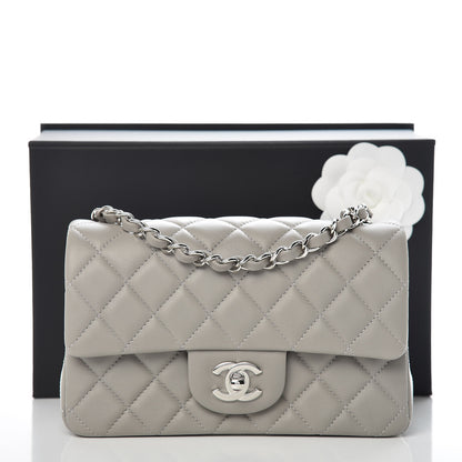 Chanel Lambskin Quilted Mini Rectangular Flap Grey 10 of 10