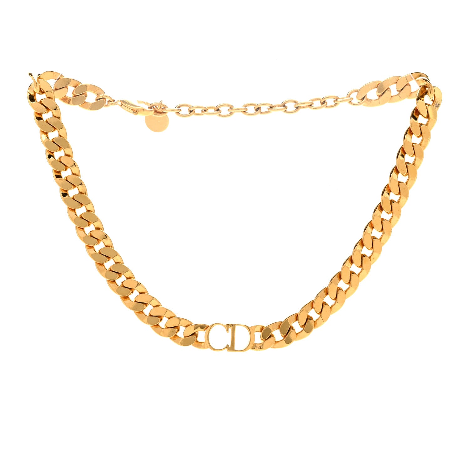 Christian Dior Metal Danseuse Etoile Chain Choker Necklace Gold 3 of 5