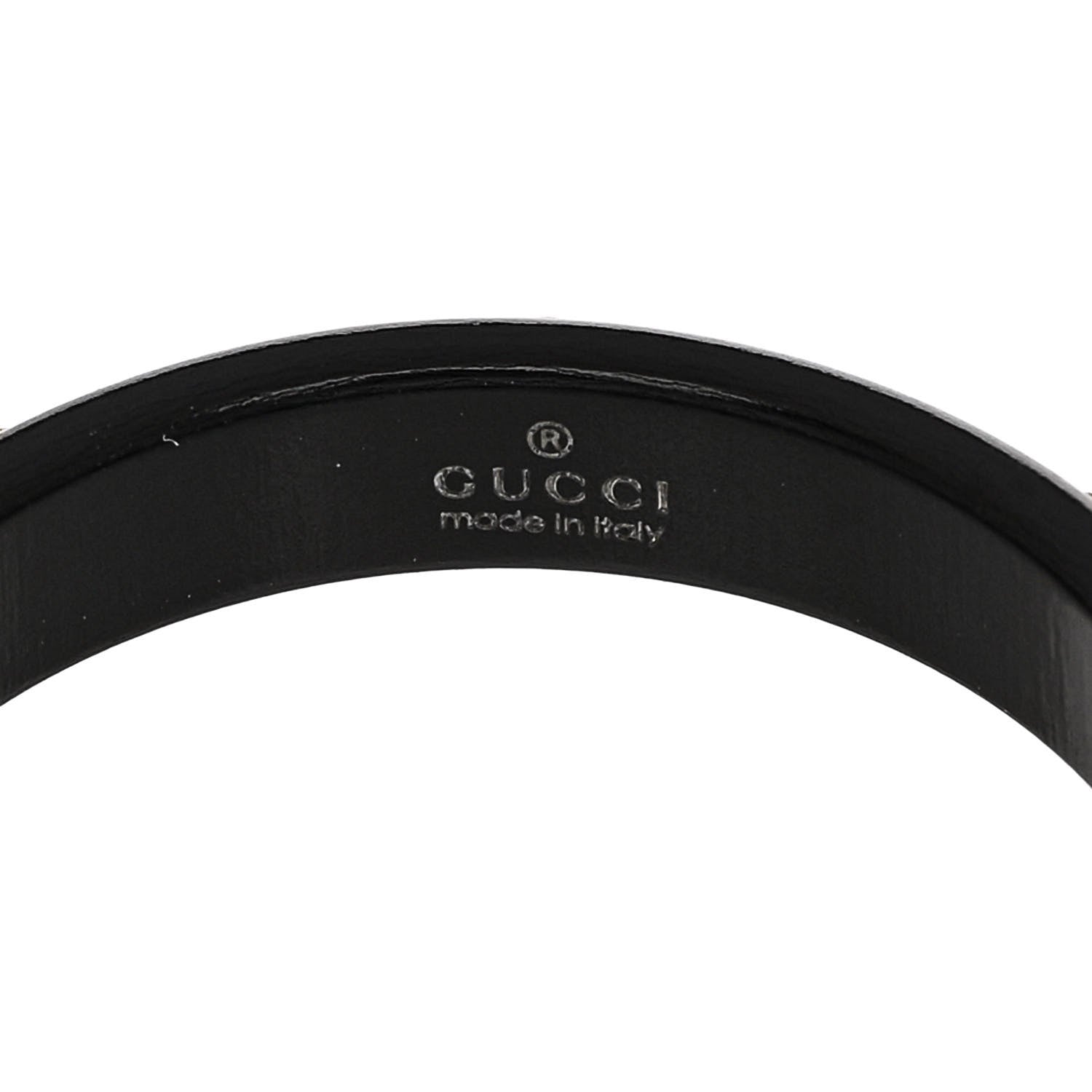 Gucci 18K Yellow Gold Synthetic Corundum Icon Ring 61 9.5 Black 4 of 8