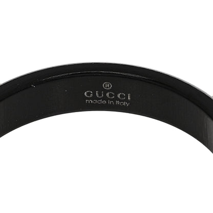 Gucci 18K Yellow Gold Synthetic Corundum Icon Ring 61 9.5 Black 4 of 8