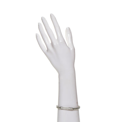 David Yurman Sterling Silver Pave Diamond 6mm Petite ID Bracelet 2 of 6