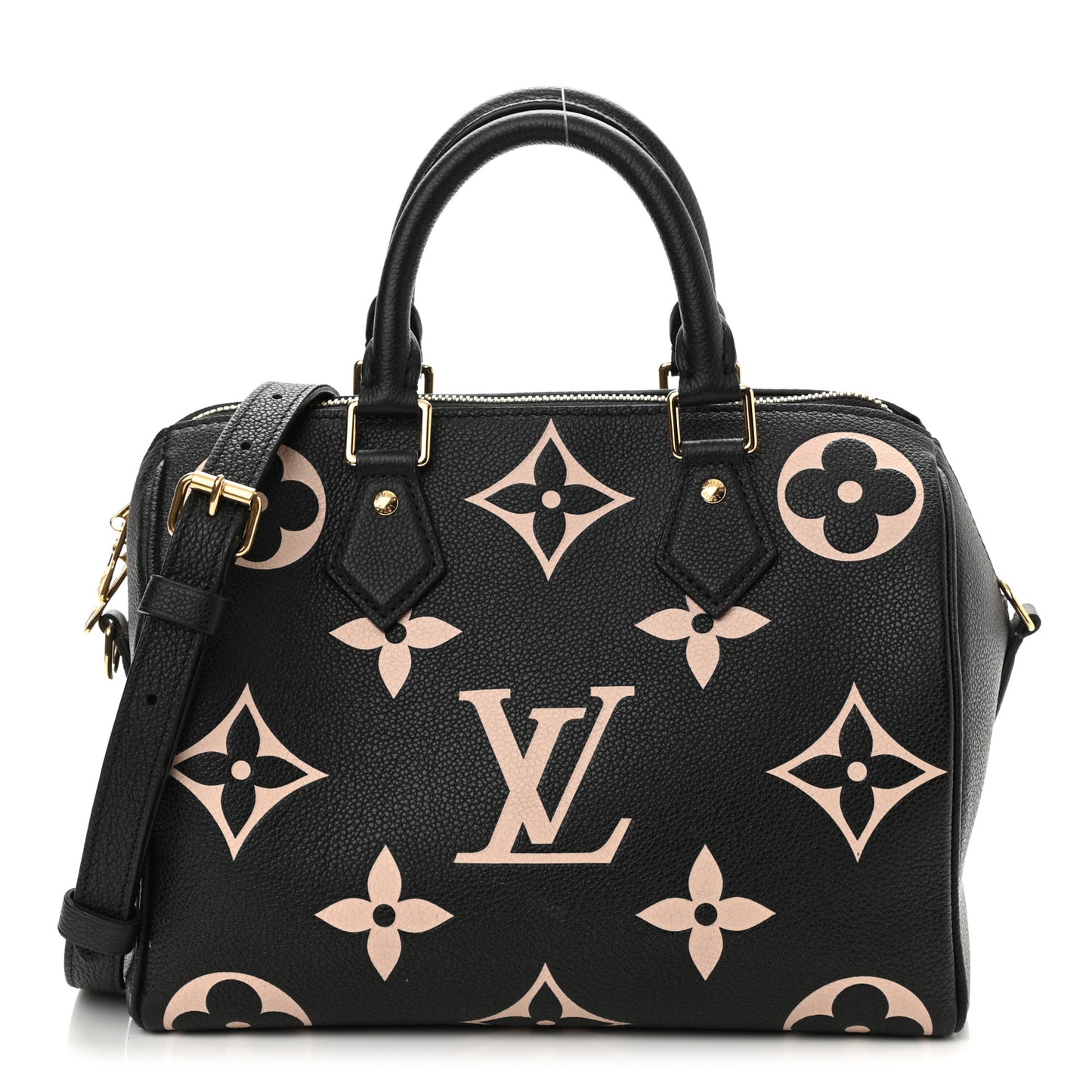 Empreinte Monogram Giant Speedy Bandouliere 25 Black Beige