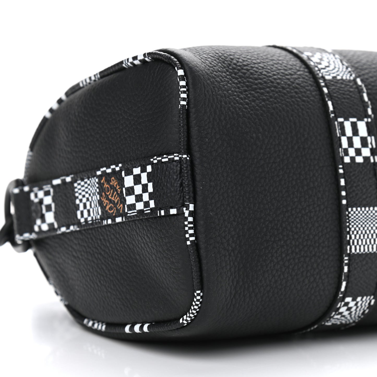 Calfskin Damier Distorted Keepall XS Black