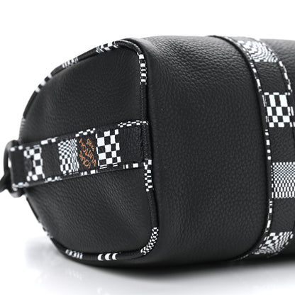 Louis Vuitton Calfskin Damier Distorted Keepall XS Black 7 of 9