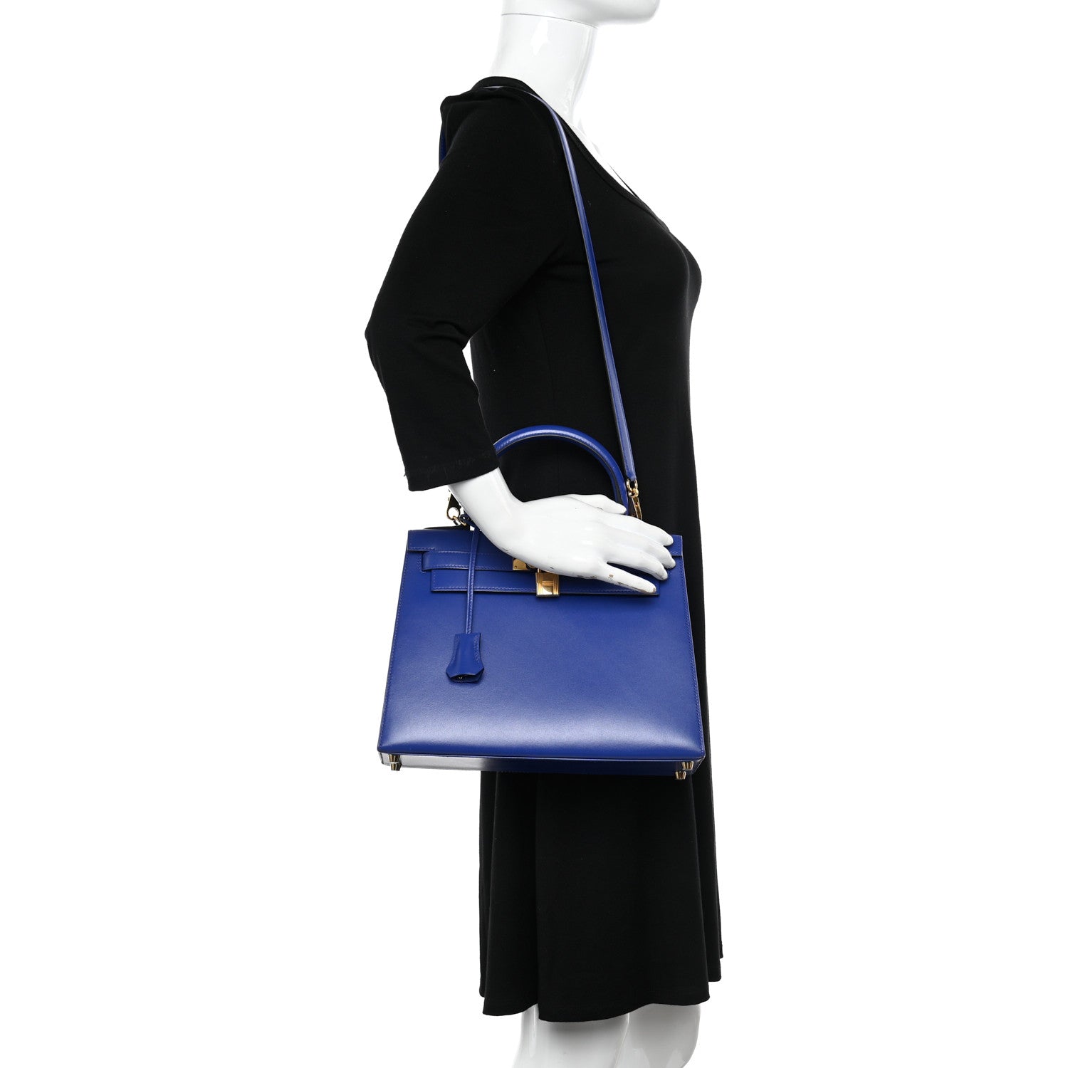 Hermes Tadelakt Kelly Sellier 28 Bleu Electrique 2 of 11