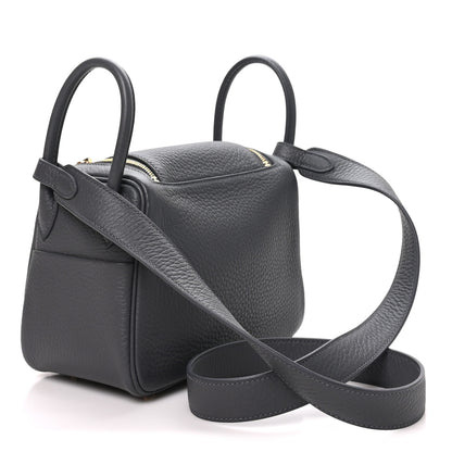 Hermes Taurillon Clemence Mini Lindy 20 Gris Misty 2 of 10