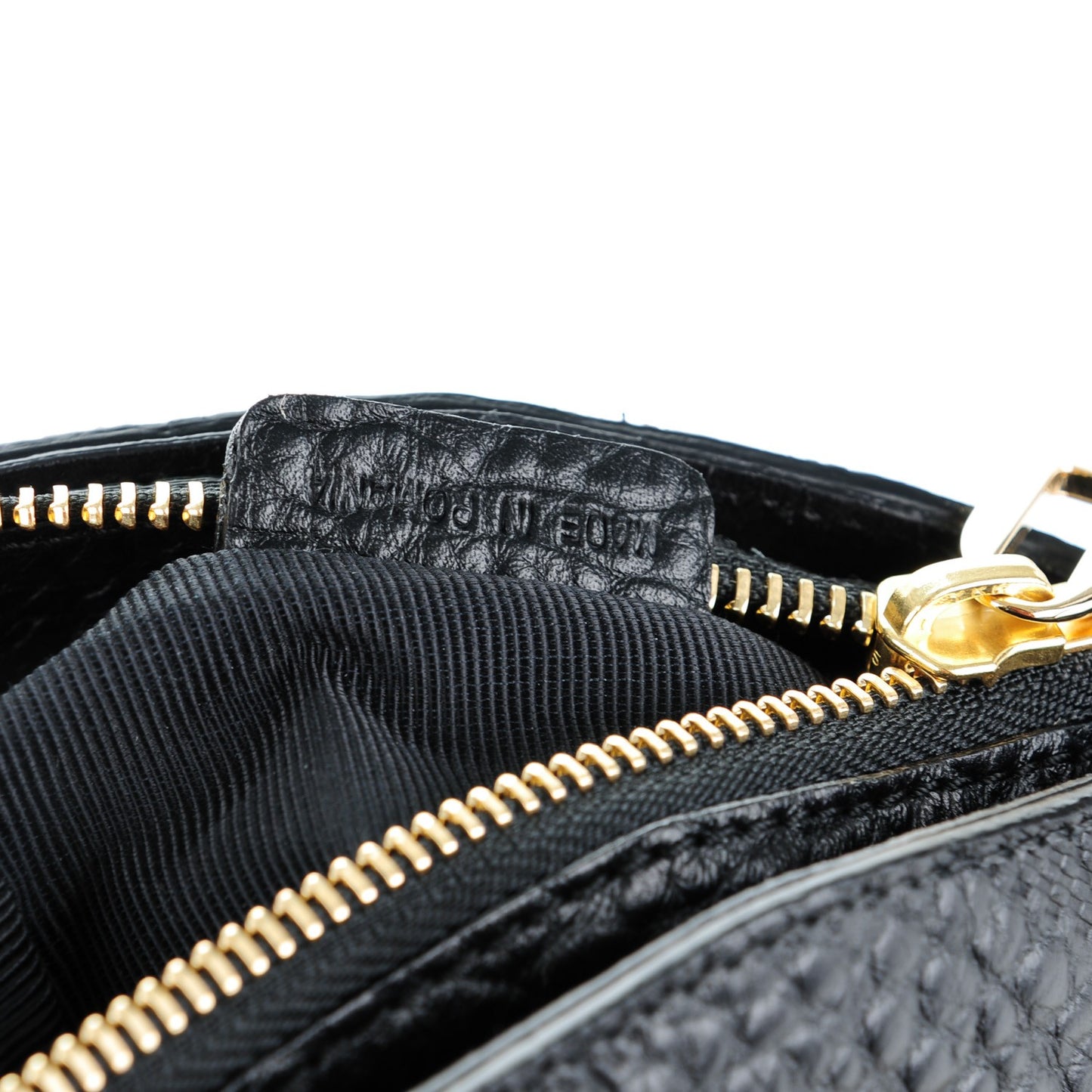 Signature Grain Calfskin Check Embossed Small Chichester Crossbody Clutch Bag Black